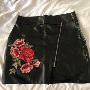 Pleather mini skirt